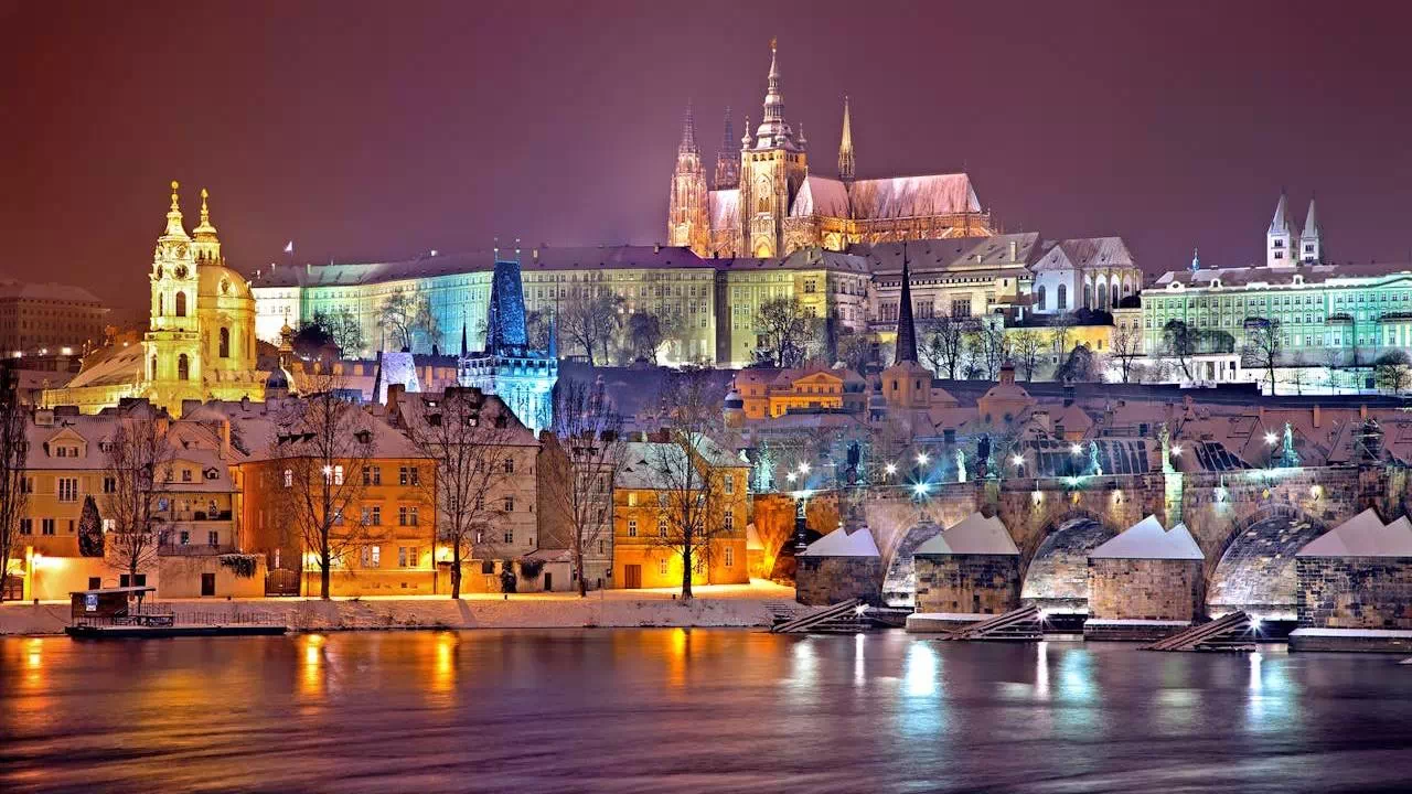Hradczany nocą, Praga