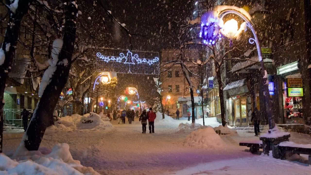 Zakopane, Krupówki w zimie