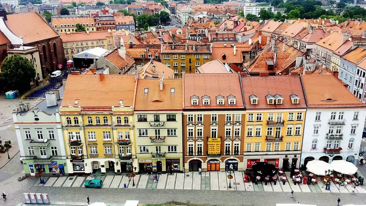 Widok na Kalisz z wieży ratusza