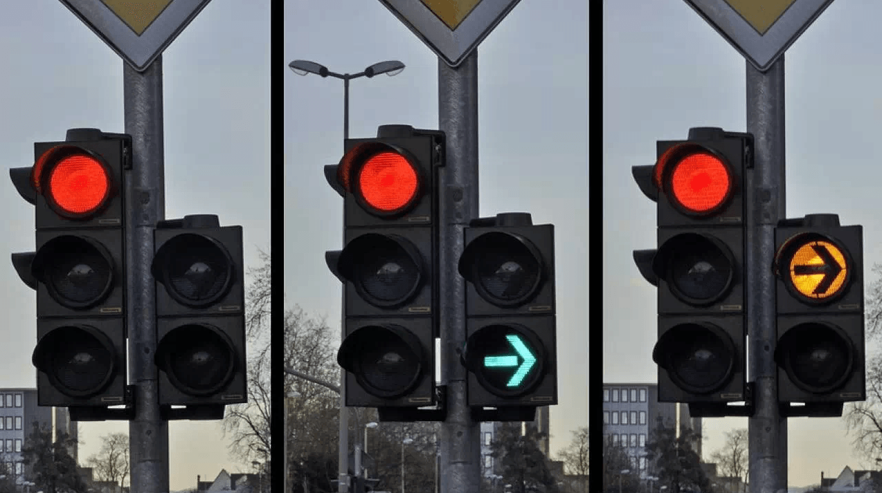 Warunkowa strzałka na sygnalizatorze - czy trzeba się zatrzymać?